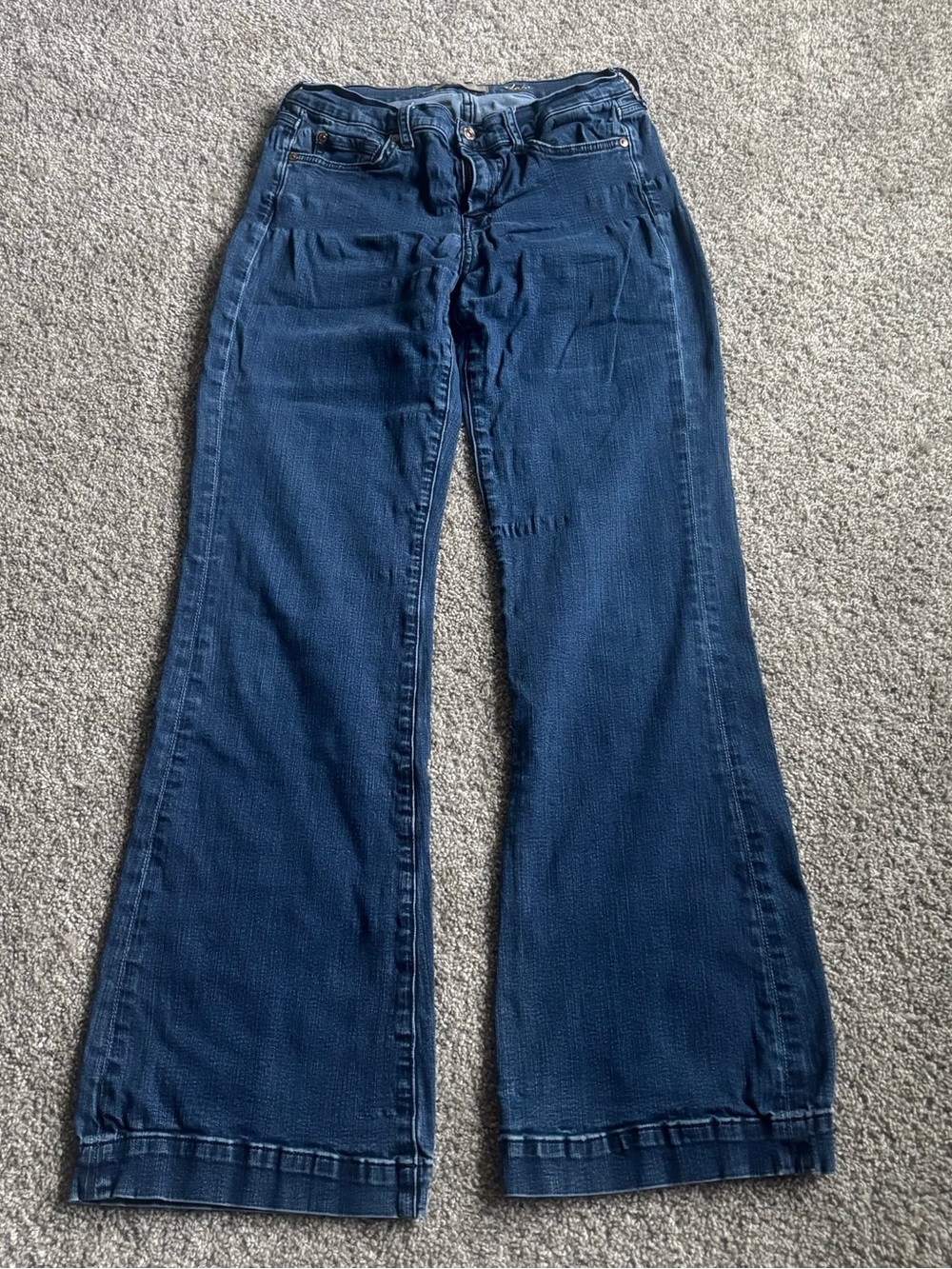 7 for all mankind dojo women’s flare bootcut wide leg jeas waist 27/28